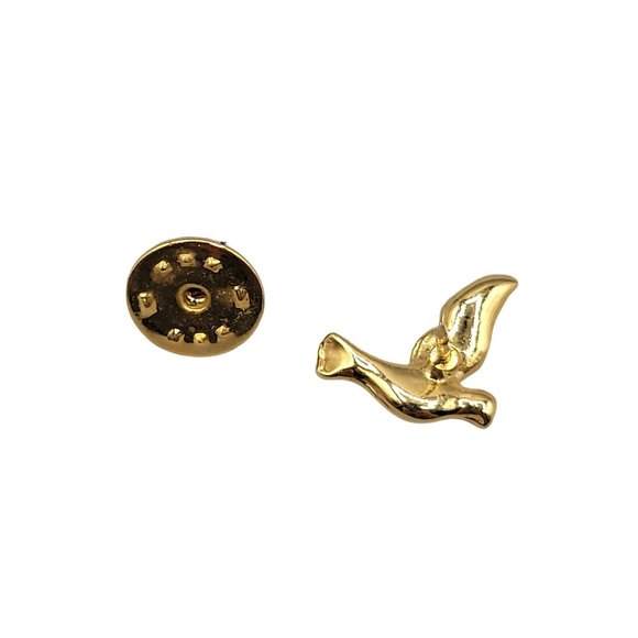 Bird Flying Tack Pin Tie Tack Hat Pin Butterfly Clasp Gold Tone - Picture 3 of 3